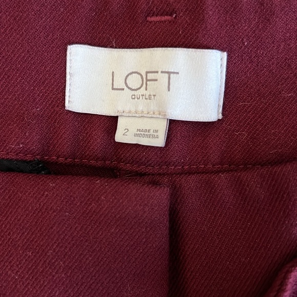 Women’s Size 2 Loft Burnt Red Straight Leg Pants, Inseam 26.5’’ - Picture 4 of 5